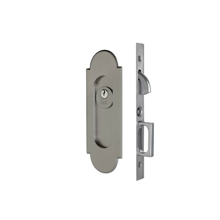 Emtek #8 Keyed Pocket Door Mortise Lock for 1-3/8" Door Pewter Finish 2043US15A138